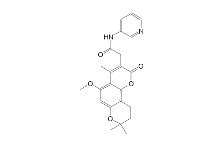 2-(5-methoxy-4,8,8-trimethyl-2-oxo-2,8,9,10-tetrahydropyrano[2,3-f]chromen-3-yl)-N-(pyridin-3-yl)acetamide
