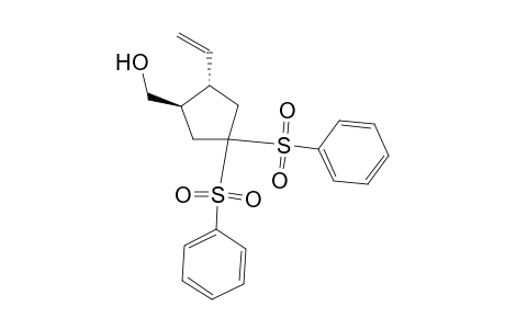 trans-2-Ethenyl-4,4-bis(phenylsulfonyl)cyclopentane-1-methanol