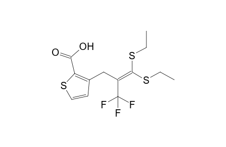3-(3',3'-Bis(ethylsulfanyl)-2'-trifluoromethylallyl)thiophene-2-carboxylic acid