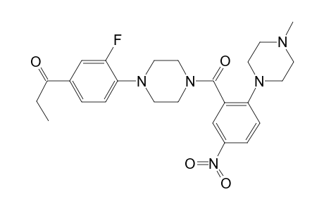 1-(3-Fluoro-4-{4-[2-(4-methyl-1-piperazinyl)-5-nitrobenzoyl]-1-piperazinyl}phenyl)-1-propanone