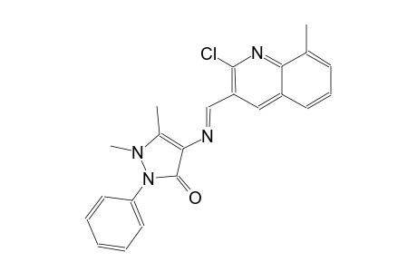 4-{[(E)-(2-chloro-8-methyl-3-quinolinyl)methylidene]amino}-1,5-dimethyl-2-phenyl-1,2-dihydro-3H-pyrazol-3-one