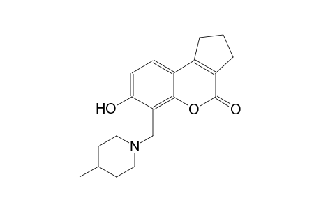 cyclopenta[c][1]benzopyran-4(1H)-one, 2,3-dihydro-7-hydroxy-6-[(4-methyl-1-piperidinyl)methyl]-