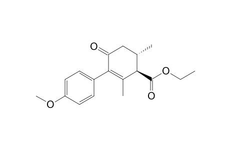 2-Cyclohexene-1-carboxylic acid, 3-(4-methoxyphenyl)-2,6-dimethyl-4-oxo-, ethyl ester, trans-