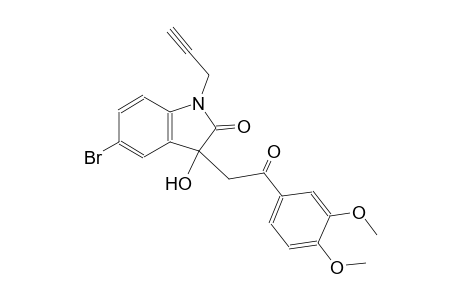 2H-indol-2-one, 5-bromo-3-[2-(3,4-dimethoxyphenyl)-2-oxoethyl]-1,3-dihydro-3-hydroxy-1-(2-propynyl)-