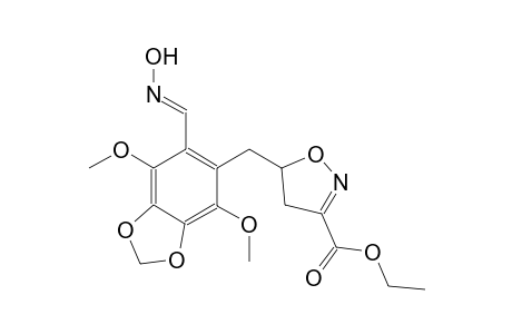 3-isoxazolecarboxylic acid, 4,5-dihydro-5-[[6-[(E)-(hydroxyimino)methyl]-4,7-dimethoxy-1,3-benzodioxol-5-yl]methyl]-, ethyl ester