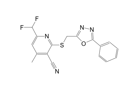 6-(difluoromethyl)-4-methyl-2-{[(5-phenyl-1,3,4-oxadiazol-2-yl)methyl]sulfanyl}nicotinonitrile