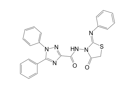 1,5-diphenyl-1H-[1,2,4]triazole-3-carboxylic acid (4-oxo-2-phenylimino-thiazolidin-3-yl)-amide