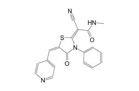 (2E)-2-cyano-N-methyl-2-[(5E)-4-oxo-3-phenyl-5-(4-pyridinylmethylene)-1,3-thiazolidin-2-ylidene]ethanamide
