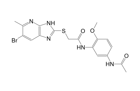 N-[5-(acetylamino)-2-methoxyphenyl]-2-[(6-bromo-5-methyl-3H-imidazo[4,5-b]pyridin-2-yl)sulfanyl]acetamide
