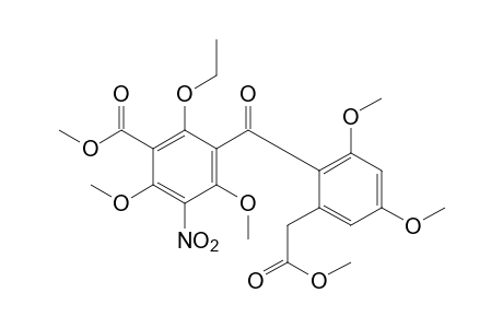 3-(a-carboxy-4,6-dimethoxy-o-toluoyl)-4,6-dimethoxy-2-ethoxy-5-nitrobenzoic acid, dimethyl ester