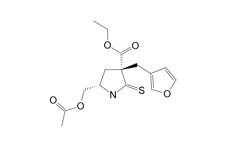 ETYHL-(3R,5S)-5-ACETOXYMETHYL-3-(FURAN-3-YL-METHYL)-2-THIOXO-PYRROLIDINE-3-CARBOXYLATE