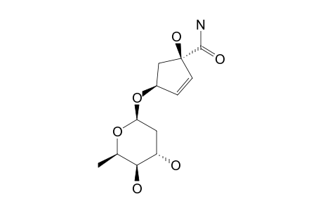 (1S,1R)-1-HYDROXY-4-(2,6-DIDEOXY-BETA-D-XYLOHEXAPYRANOSYLOXY)-2-CYCLOPENTENE-1-CARBOXAMIDE