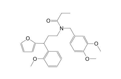 N-(3,4-dimethoxybenzyl)-N-[3-(2-furyl)-3-(2-methoxyphenyl)propyl]propanamide