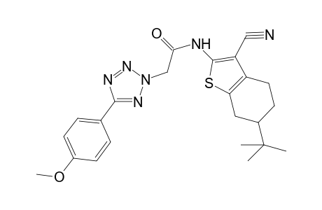 2H-1,2,3,4-Tetrazole-2-acetamide, N-[3-cyano-6-(1,1-dimethylethyl)-4,5,6,7-tetrahydro-1-benzothiophen-2-yl]-5-(4-methoxyphenyl)-