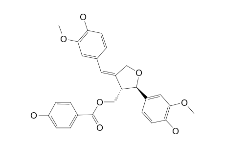 AGASTENOL;(7'R,8'S)-4-HYDROXYBENZOIC-ACID-4-(HYDROXY-3-METHOXYBENZYLIDENE)-2-(4-HYDROXY-3-METHOXYPHENYL)-TETRAHYDROFURAN-3-YL-METHYLESTER