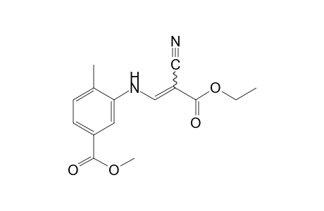 3-(5-carboxy-o-toluidino)-2-cyanoacrylic acid, 1-ethyl methyl ester