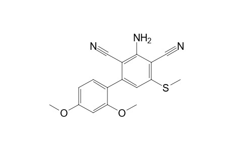 3-Amino-2',4'-dimethoxy-5-methylsulfanylbiphenyl-2,4-dicarbonitrile