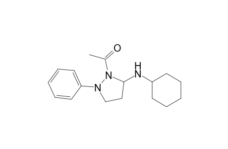 1-[5-(cyclohexylamino)-2-phenyl-1-pyrazolidinyl]ethanone