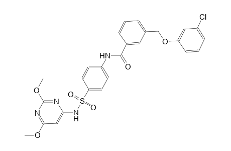 3-[(3-chlorophenoxy)methyl]-N-(4-{[(2,6-dimethoxy-4-pyrimidinyl)amino]sulfonyl}phenyl)benzamide
