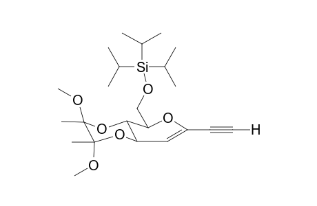 3,7-Anhydro-1,2,4-trideoxy-8-O-[(triisopropyl)silyl]-5,6-O-[2',3'-dimethoxybutane-2",3"-diyl]-D-glycero-D-gulo-oct-1-ynitol