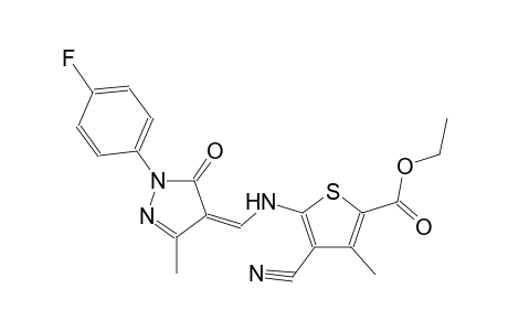 ethyl 4-cyano-5-({(Z)-[1-(4-fluorophenyl)-3-methyl-5-oxo-1,5-dihydro-4H-pyrazol-4-ylidene]methyl}amino)-3-methyl-2-thiophenecarboxylate
