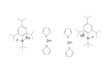 zirconium(III) bis((tert-butylfluoro(2,4,6-triisopropylphenyl)silyl)hydrophosphanide) tetracyclopenta-2,4-dien-1-ide