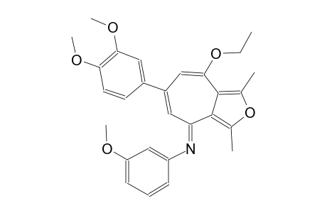 N-[(4E)-6-(3,4-dimethoxyphenyl)-8-ethoxy-1,3-dimethyl-4H-cyclohepta[c]furan-4-ylidene]-3-methoxyaniline