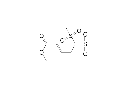 2-Pentenoic acid, 5,5-bis(methylsulfonyl)-, methyl ester, (E)-