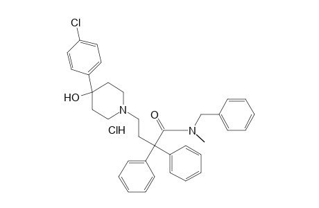 N-BENZYL-4-(p-CHLOROPHENYL)-alpha,alpha-DIPHENYL-4-HYDROXY-N-METHYL-1-PIPERIDINEBUTYRAMIDE, MONOHYDROCHLORIDE