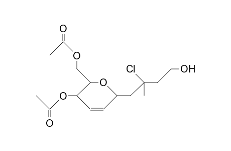 1-(2-Chloro-4-hydroxy-2-methyl)-butyl C-4,6-di-O-acetyl-1,2,3-trideoxy-D-gluco-hex-2-eno-pyranoside