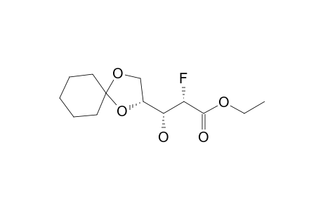 ETHYL-(2-S,3-R)-3-[(2-R)-1,4-DIOXASPIRO-[4.5]-DECANYL]-2-FLUORO-3-HYDROXYPROPANOATE