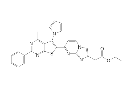 6-(2-Carbethoxymethyl-imidazo[1,2-a]pyrimidin-7-yl)-5-(1-pyrrolyl)-4-methyl-2-phenylthieno[2,3-d]pyrimidine