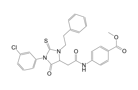 methyl 4-({[1-(3-chlorophenyl)-5-oxo-3-(2-phenylethyl)-2-thioxo-4-imidazolidinyl]acetyl}amino)benzoate