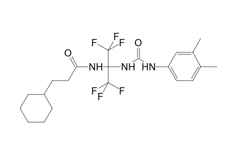 3-cyclohexyl-N-(2-{[(3,4-dimethylphenyl)carbamoyl]amino}-1,1,1,3,3,3-hexafluoropropan-2-yl)propanamide
