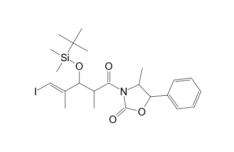 2-Oxazolidinone, 3-[3-[[(1,1-dimethylethyl)dimethylsilyl]oxy]-5-iodo-2,4-dimethyl-1-oxo-4-pentenyl]-4-methyl-5-phenyl-, [4R-[3(2R*,3R*,4E),4.alpha.,5.alpha.]]-