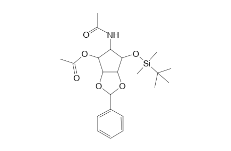 1-Acetamido-5-O-acetyl-3,4-O-benzylidenepentane-2-(tert-butyldimethylsilyl)cyclopentane-2,3,4,5-tetrol