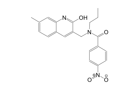 N-[(2-hydroxy-7-methyl-3-quinolinyl)methyl]-4-nitro-N-propylbenzamide