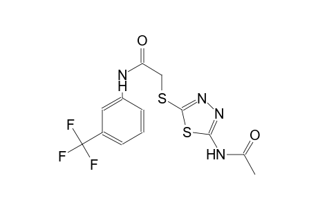 2-{[5-(acetylamino)-1,3,4-thiadiazol-2-yl]sulfanyl}-N-[3-(trifluoromethyl)phenyl]acetamide