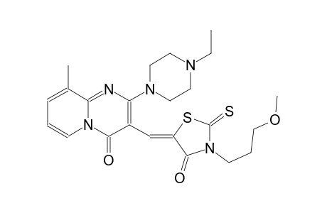 2-(4-ethyl-1-piperazinyl)-3-{(Z)-[3-(3-methoxypropyl)-4-oxo-2-thioxo-1,3-thiazolidin-5-ylidene]methyl}-9-methyl-4H-pyrido[1,2-a]pyrimidin-4-one