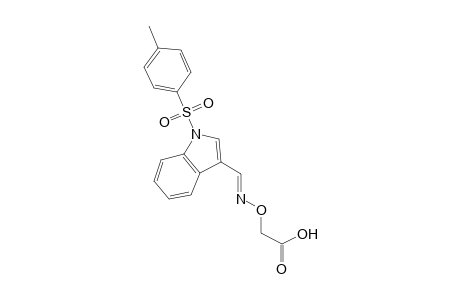 [((1E)-[1-[(4-Methylphenyl)sulfonyl]indole-3-yl}methylene)amino]oxyacetic acid