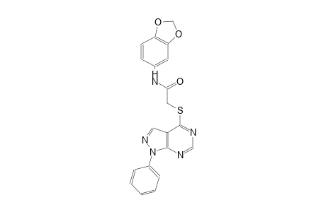 N-(1,3-benzodioxol-5-yl)-2-[(1-phenyl-1H-pyrazolo[3,4-d]pyrimidin-4-yl)sulfanyl]acetamide