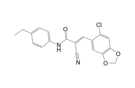 (2E)-3-(6-chloro-1,3-benzodioxol-5-yl)-2-cyano-N-(4-ethylphenyl)-2-propenamide