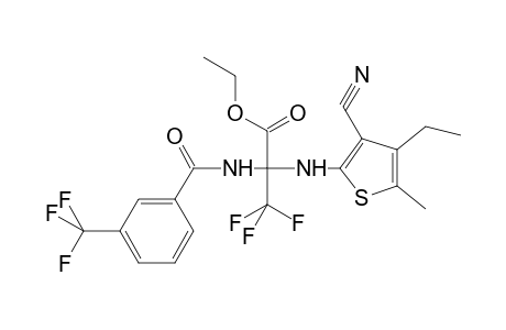 Ethyl 2-[(3-cyano-4-ethyl-5-methylthiophen-2-yl)amino]-3,3,3-trifluoro-2-{[3-(trifluoromethyl)phenyl]formamido}propanoate