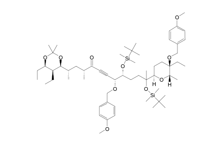 (2S,5R,6R,10R,12S,13S,14S,15R)-2,5-Bis(tert-butyldimethylsilyloxy)-6-(4-methoxybenzyloxy)-2-[(2R,5R,6S)-5-ethyl-5-(4-methoxybenzyloxy)-6-methyltetrahydropyran-2-yl]-13,15-isopropylidenediox y-10,12-dimethylheptadec-7-yn-9-one