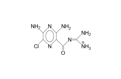 3,5-Diamino-N-(amino-ammonium-methylidenyl)-6-chloro-pyrazine-carboxamide cation