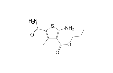 2-Amino-5-carbamoyl-4-methylthiophene-3-carboxylic acid, propyl ester