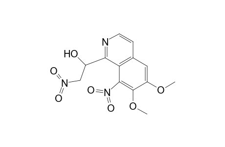 1-Isoquinolinemethanol, 6,7-dimethoxy-8-nitro-.alpha.-(nitromethyl)-