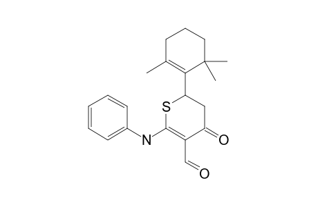 4-keto-2-(phenylamino)-6-(2,6,6-trimethyl-1-cyclohexenyl)-5,6-dihydrothiopyran-3-carbaldehyde