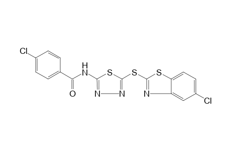 p-CHLORO-N-{5-[(5-CHLORO-2-BENZOTHIAZOLYL)THIO]-1,3,4-THIADIAZOL-2-YL}BENZAMIDE