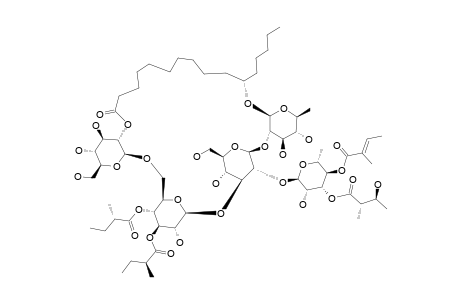 CALYSOLIN_III;11-S-JALAPINOLIC_ACID_11-O-(3-O-2-S,3-S-NILOYL,4-O-TIGLOYL)-ALPHA-L-RHAMNOPYRANOSYL-(1->2)-[O-BETA-D-GLUCOPYRANOSYL-